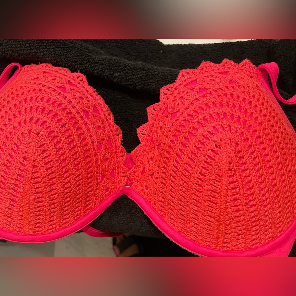Shade & shore corral knitted bathing suit top